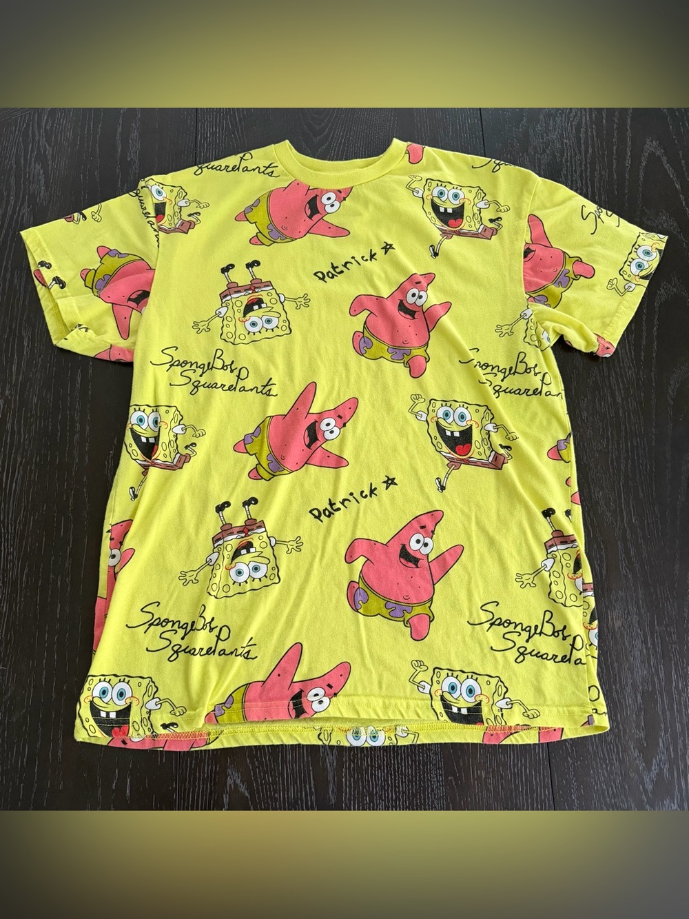 SpongeBob Squarepants Yellow All-Over Patrick & SpongeBob Graphic Tee